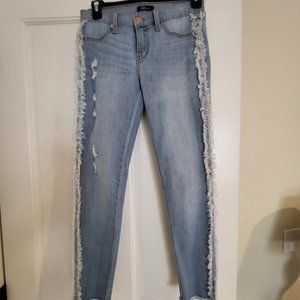 Light wash mid-rise distressed jeans size 3/26